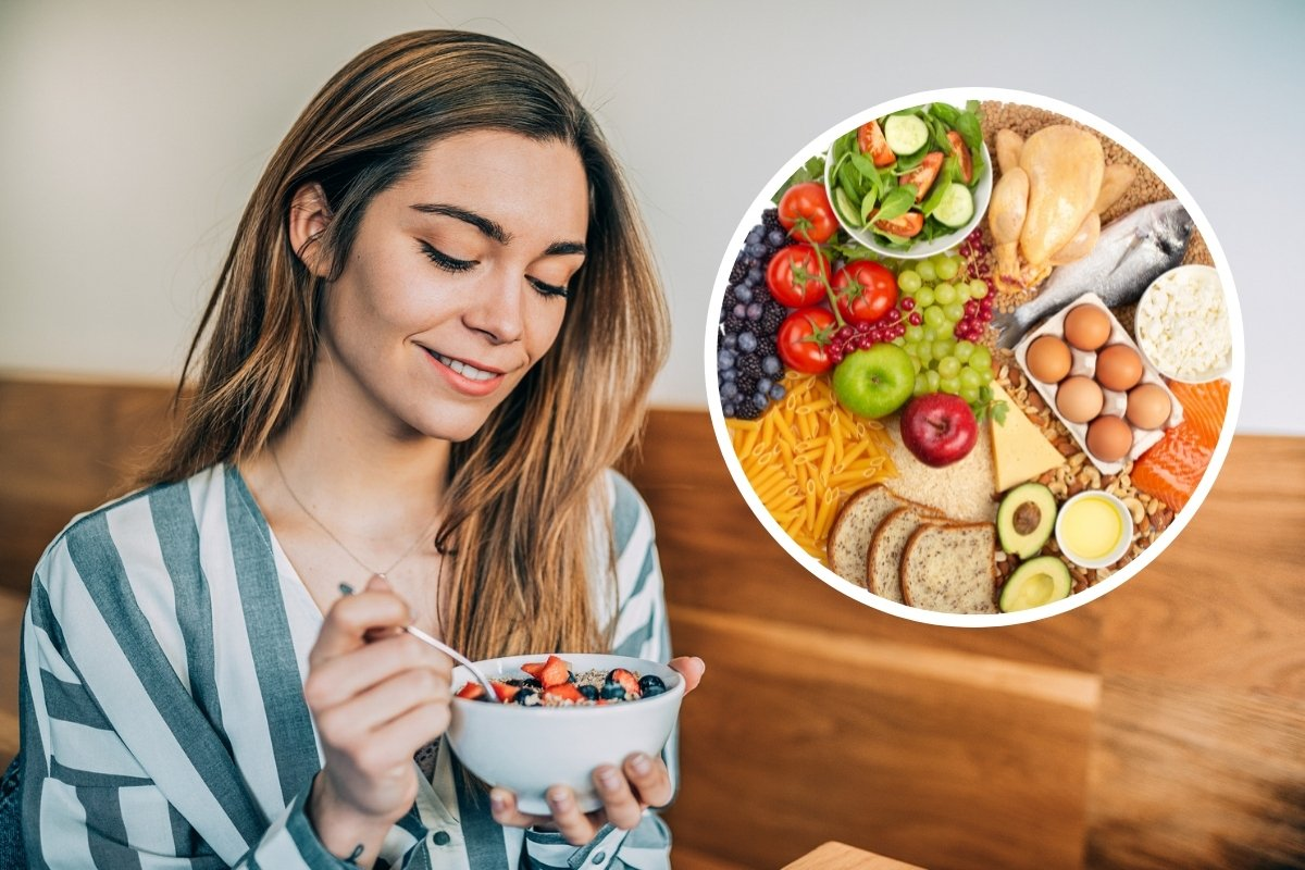 women eating fruits and veggies